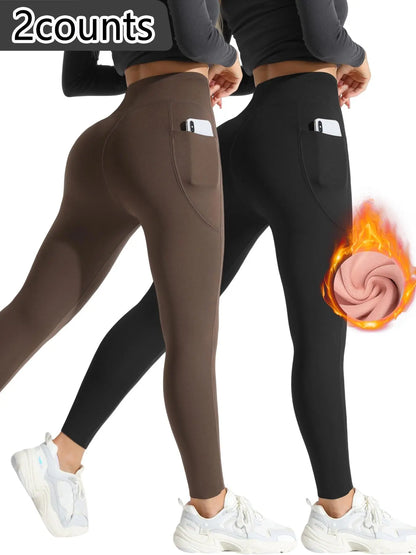 High Waist Thermal Lined Sports Leggings