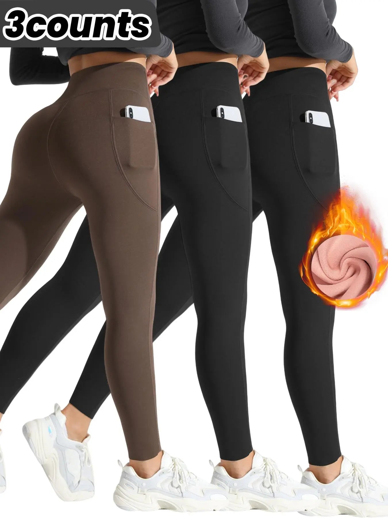 High Waist Thermal Lined Sports Leggings